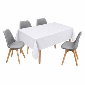 ΤΡΑΠΕΖΟΜΑΝΤΗΛΟ ΖΑΚΑΡ ΑΛΕΚΙΑΣΤΟ ΛΕΥΚΟ 140x180εκ. ΜΕ ΔΙΑΚΡΙΤΙΚΟ ΚΑΡΩ ΣΧΕΔΙΟ ANKOR