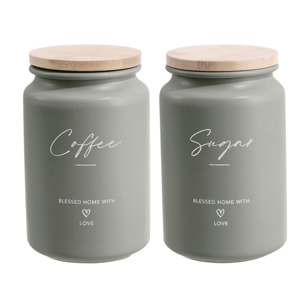 ΣΕΤ 2 ΜΕΤΑΛΛΙΚΑ ΒΑΖΑ ΛΑΔΙ ΜΕ ΜΠΑΜΠΟΥ ΚΑΠΑΚΙ Coffee Sugar 9,5x15,2εκ. ANKOR