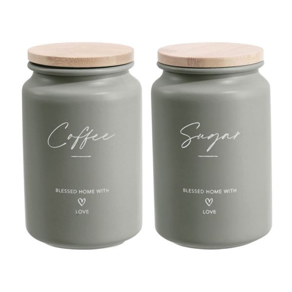 ΣΕΤ 2 ΜΕΤΑΛΛΙΚΑ ΒΑΖΑ ΛΑΔΙ ΜΕ ΜΠΑΜΠΟΥ ΚΑΠΑΚΙ Coffee Sugar 9,5x15,2εκ. ANKOR